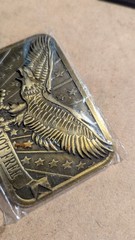 Bronze Belt Buckle 2×3 Freedom Is Not Free Made 2014 Sponsor