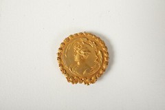 Gilted Fancy Buckle (B6B) Victorian Man Framed w/Eagle (JSF6) Golden Wreath