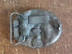 Vintage 1988 Siskiyou Telephone Lineman Heavy Duty Metal Belt Buckle USA