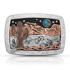 Montana Silversmiths Women&rsquo;s Desert Moon Turquoise Cactus Buckle