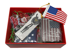 Western Belt Buckle Gift Set with Christmas Box – Veterans American Flag Holiday