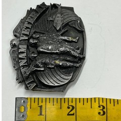 Vietnam Veteran Belt Buckle Eagle Soldiers Helicopter US Flag Made in USA