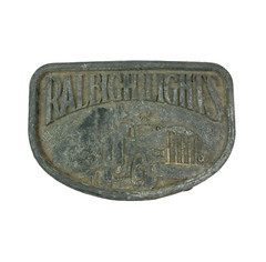 Vintage Raleigh Lights Big Rig Semi Truck Tobacciana Metal Belt Buckle