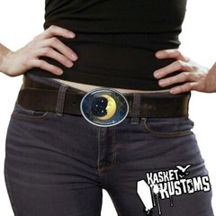 Celestial Moon n Stars Belt Buckle – Handmade Artisan Accessory – 615