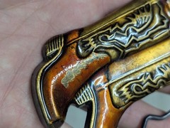 vintage USA made 1970s belt buckle COWBOY BOOTS brass WESTERN enamel MBCI