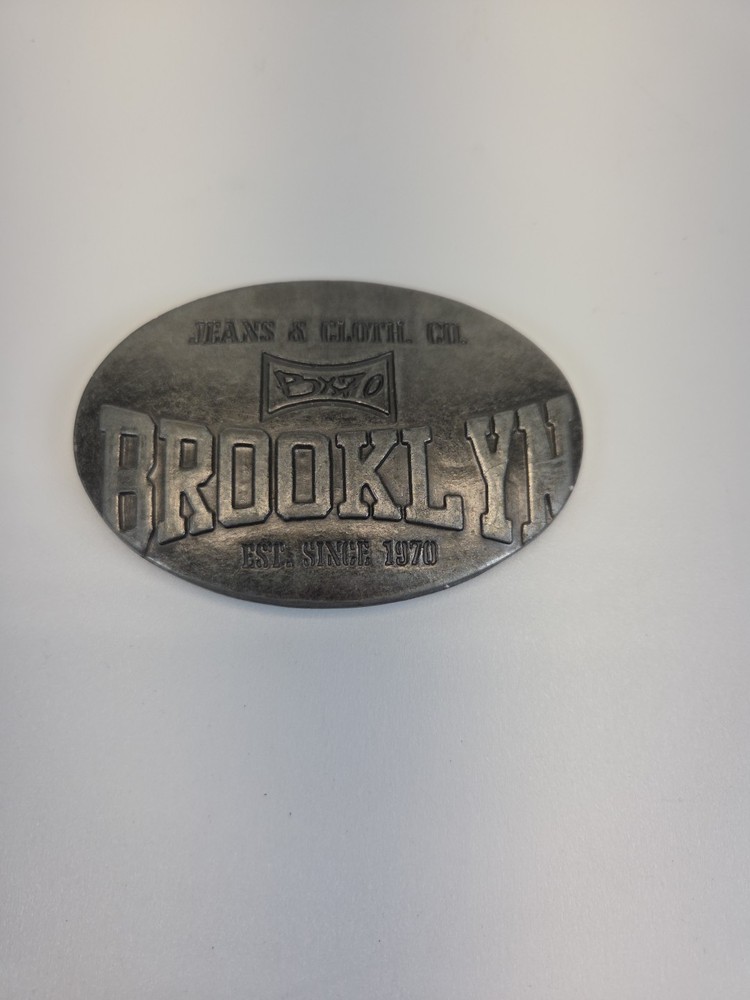 Brooklyn Jeans & Clothing Co. Brand Belt Buckle Metal Silver Gray BX70 Adult