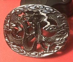 Metal Silver Tone Dragon Belt Buckle New In Box Free Shipping￼￼