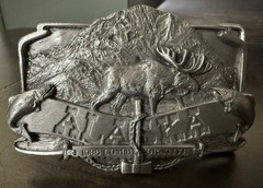 1985 Siskiyou Alaska Commemorative Belt Buckle Moose Salmon LE #2301/5000