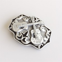 Western Zinc alloy Leather Belt Buckle Guitar Country Music Hot Shape Pattern