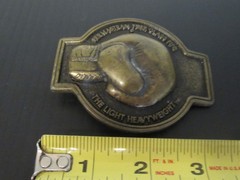 Vtg Belt Buckle Permastran Fiber Glass Pipe Boxing Glove The Light Heavyweight