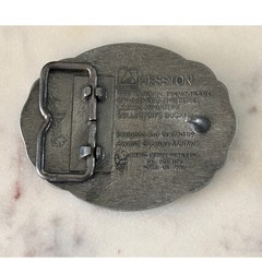 1997 Hesston National Finals Rodeo Belt Buckle 50th Anniversary NFR Miniature