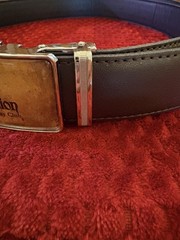 Plantation Golf & Country Club Ratchet Belt Faux Leather Automatic Slide Buckle