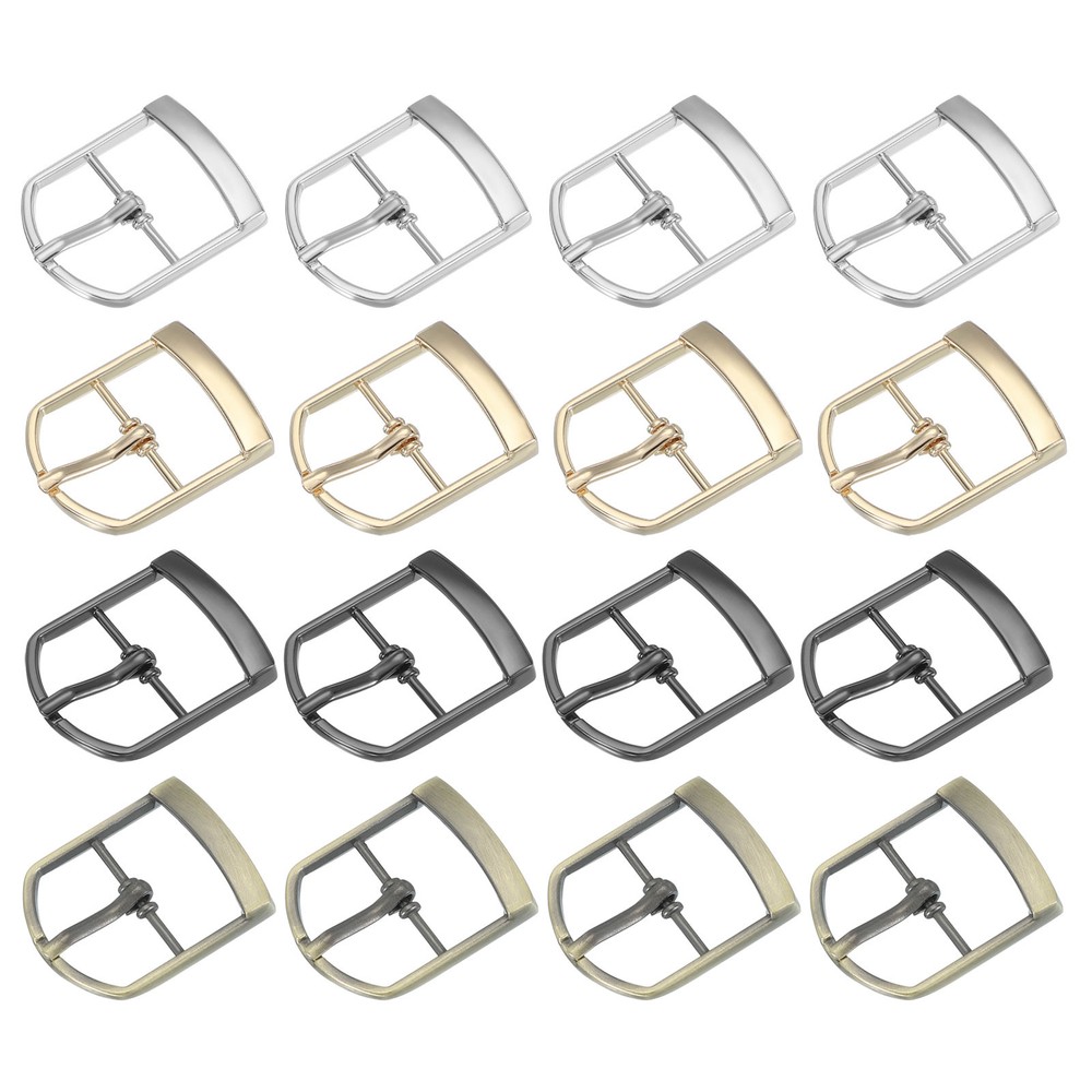 16Pcs 1&Prime; Single Prong Belt Buckle Roller Buckle Black/Silver/Light Gold/Brown