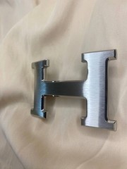 Silver H 40mm Belt Buckle 1.5` Logo Replacement Buckle Designer Style