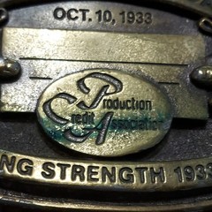 Vtg Belt Buckle The First PCA Loan 1933 50th Anniversary 3D Relief