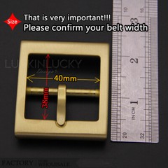 Heavy Duty Solid Brass Women / Mens classic centre bar belt buckle 1 1/2&Prime; 38mm
