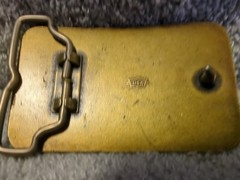 Brass Bandag Tire Co Belt Buckle 3&Prime; Wide NOS USA Advertising Vintage