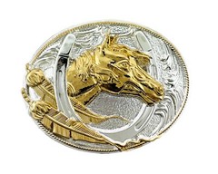Horse Feather Belt Buckle Men Women Western Cowboy Rodeo Gold Silver Metal Skull
