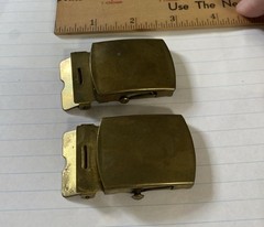 Belt Buckles Vintage Military U.S. RAU And U.S. 2 Brass