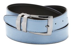 Concitor Reversible Belt Bonded Leather Removable Silver-Tone Buckle 36, Blue