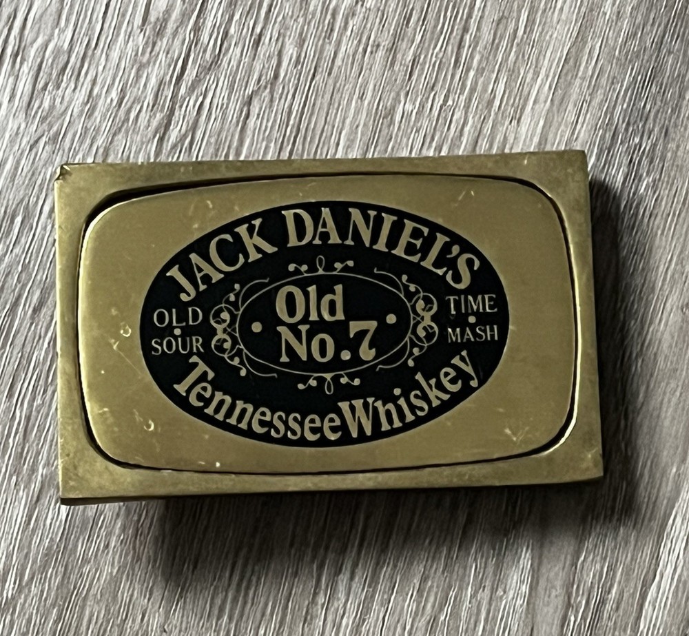 Jack Daniels Tennessee Whiskey Old No. 7 Solid Brass Belt Buckle Vintage!