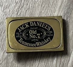 Jack Daniels Tennessee Whiskey Old No. 7 Solid Brass Belt Buckle Vintage!