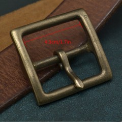 Men 4.3cm Width Solid Antique Brass Pin Buckle Leather Belt Replacement Buckle