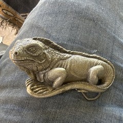 GAP Vintage Solid Fine Pewter Lizard Belt Buckle Silver 1.5in Fit MPN 4422