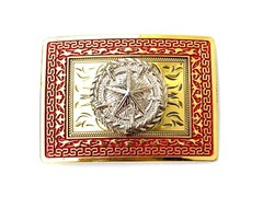 Western Buckle Gold Silver Red Texas Star Cowboy Fit 2 » Hebillas Vaqueras