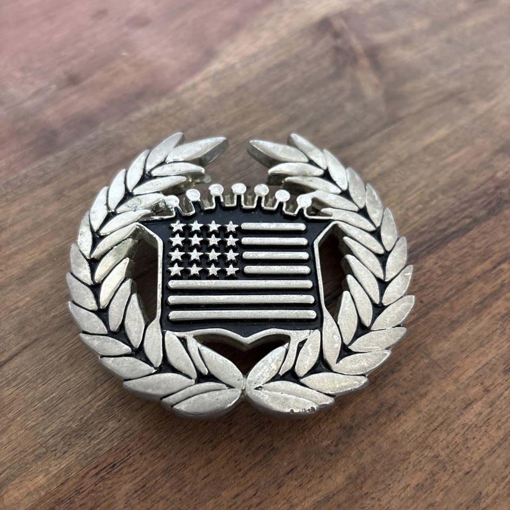Famous Stars and Straps 8387 American Dream Cadillac USA Flag Chrome Belt Buckle