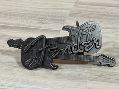 New Fender guitar motif belt buckle Metal Alloy