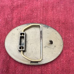 Belden & Blake Corp Oil Rig Pumpjack Oval Gold/Silver Western Belt Buckle 1.5&Prime;