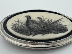 The Beaver Buckle Co. Oval Hunting Bird Pheasant Western Belt Buckle Handcrafted