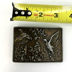 Vintage Flying Geese Ducks Belt Buckle Hunting Wildlife