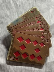 Vintage Baron 5937 Solid Brass Royal Flush Playing Cards Belt Buckle