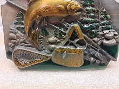 Vintage Siskiyou Belt Co Fly Fishing Outdoors Belt Buckle Brown Rainbow Trout