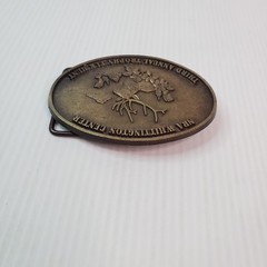 NRA 3rd Annual Trophy Elk Hunt Whittington Center Belt Buckle 3.5×2.5&Prime; VTG