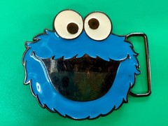 Sesame Street 2009 Cookie Monster Blue Muppet Character Belt Buckle