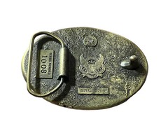 Vtg The Great American Buckle Co Seria 1980 Buck Deer Enamel Oval Belt Buckle