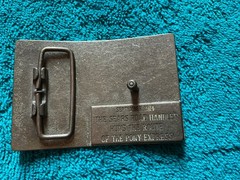 Vintage Brass 1974 8Pony Express Belt Buckle 3 1/2&Prime; Wide