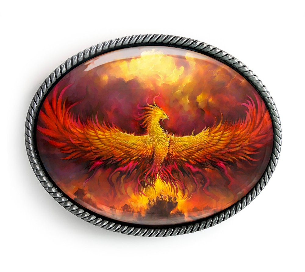 Phoenix Rising Belt Buckle – Strength Courage Handmade Belt Buckle – 632