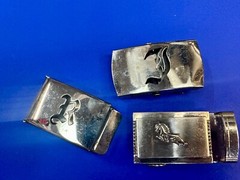 Lot of 3 Vintage slide dress style Belt Buckle&rsquo;s Letters Horse