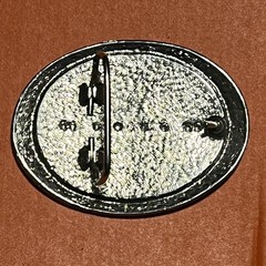 VTG Silver Tone Oval Textured Hammered Metal Belt Buckle 2113 Western Mens B21