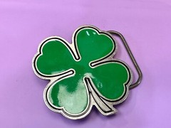 Lucky Four Leaf Clover Green Belt Buckle By Great American Products