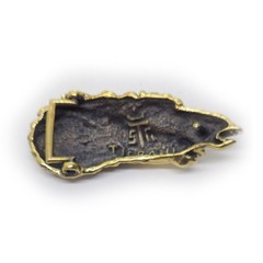Horses Couple Running Brass Belt Buckle