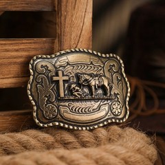 MEN CROSS PRAYING ANIMAL LONG HUGE RODEO BIG COWBOY WESTERN SHINE BELT BUCKLE