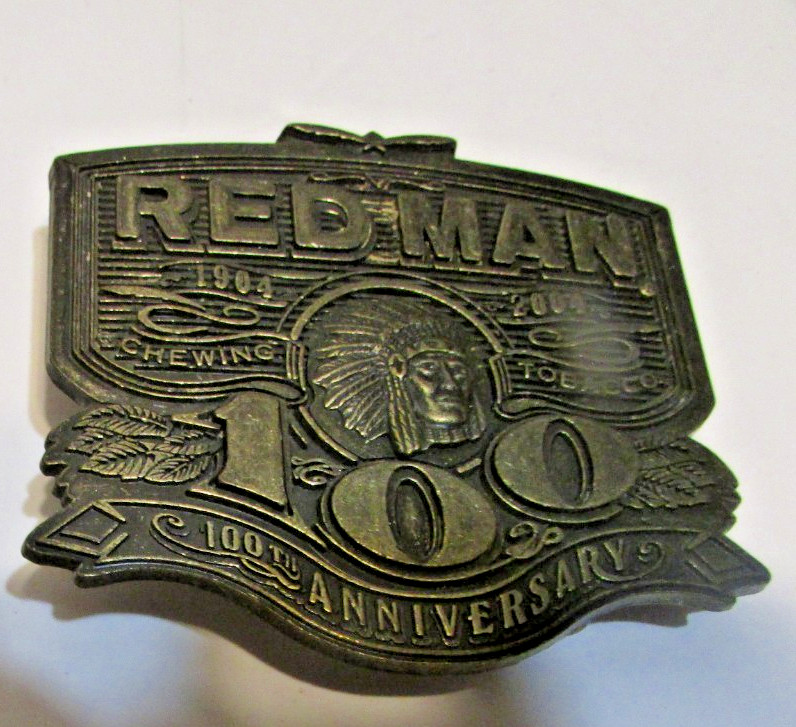 Red Man Chewing Tobacco 100th Anniversary 1904-2004 100 Years Belt Buckle
