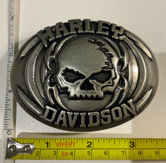 Harley-Davidson Willie G Skull belt buckle.#97830-08VM.Antique nickel plated .