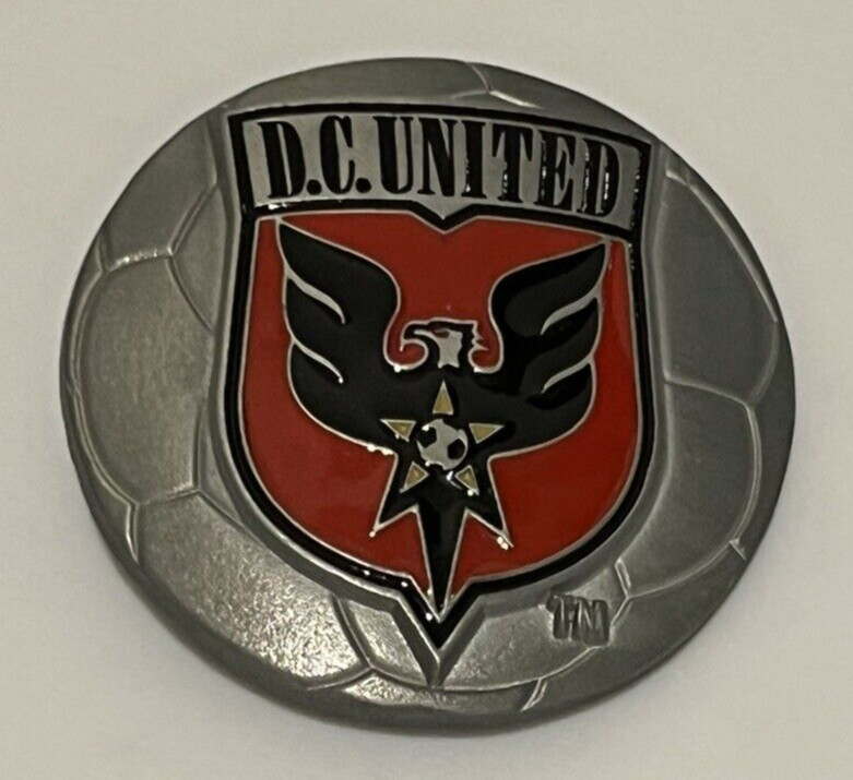 D.C. United Logo Belt Buckle Silver Pewter Soccer Ball Fanatics Tifo Culture