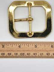 Solid Brass Gun Belt Buckle Clipped Corners Western Utility